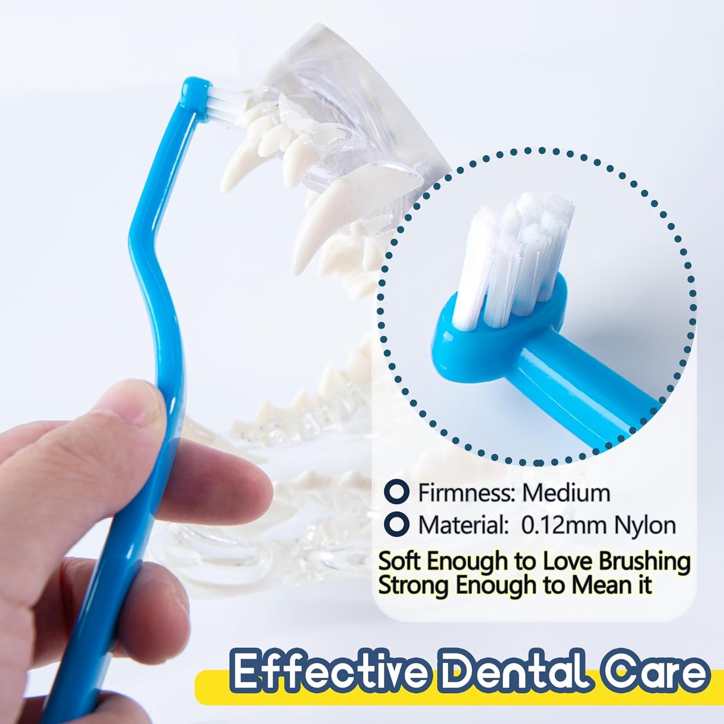 Small Dog Toothbrush, Cat & Puppy Tooth Brushing Kit, Mini Head Teeth Brush for Kitten & Tiny Pet, Doggy Toothbrushes Deep Dental Cleaning, 2 PCS - Blue - Pet Explorer