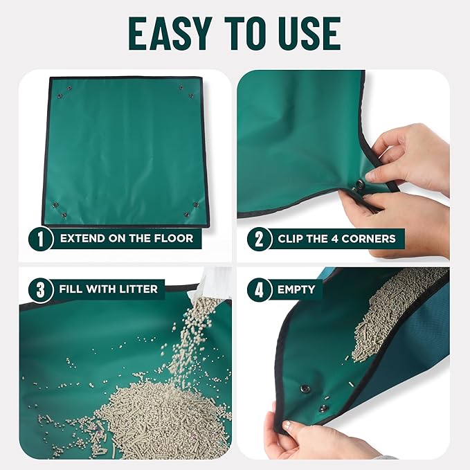 OutdoorBengal Travel Litter Box for Cats Small & Foldable - Non-Stick Portable Litter Box for Cat Traveling, No-Mess, Collapsible Litterbox (Essentials Traveling with Cats by Car, Plane, and Camping)