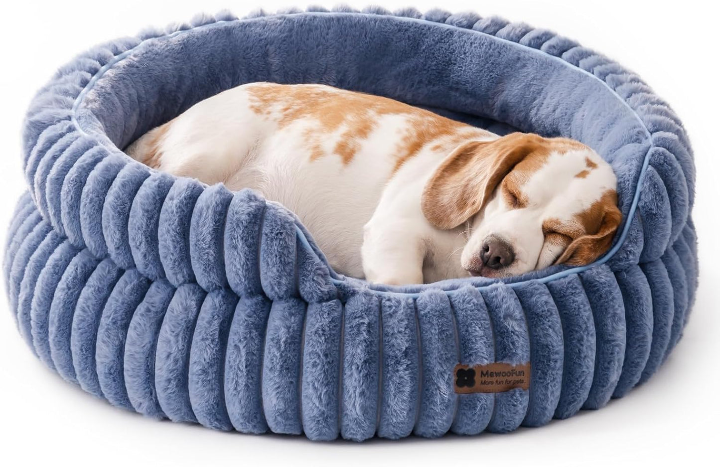 MEWOOFUN Dog Bed for Medium Dogs, Washable Large Cat Beds for Indoor Cats, Donut Pet Bed for Dogs and Cats with Anti-Slip Bottom (Blue, 27"x27"x10") - Pet Explorer