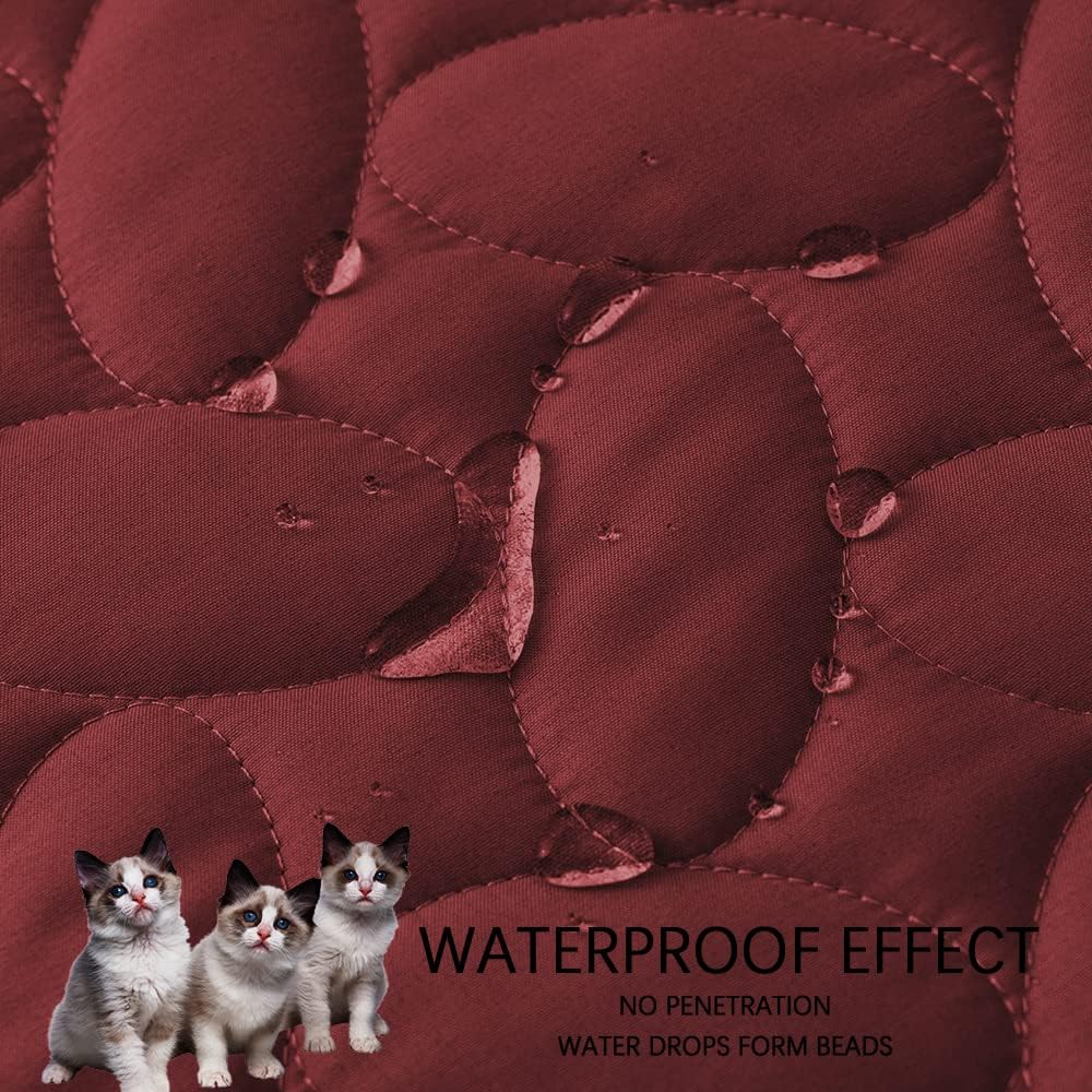 Ameritex Pet Bed Cover Dog Bed Blanket for Sofa and Furniture Waterproof New Pattern Design (30x70 Inch, Burgundy) - Pet Explorer