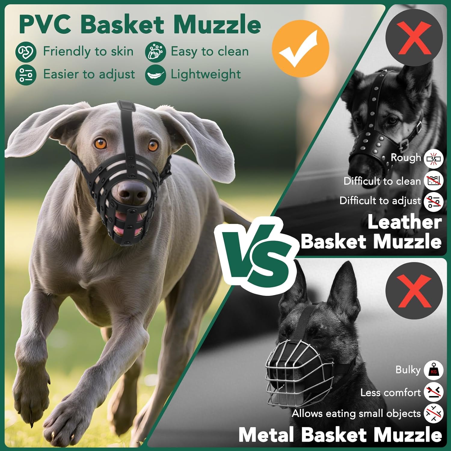 Mayerzon Dog Muzzle for Medium Large Dogs, Humane Basket Muzzle, Soft & Lightweight & Adjustable | Anti Biting Chewing Eating, Suits Training Walks Grooming Vet Visits, Drink & Pant Easily (Black, M) - Pet Explorer
