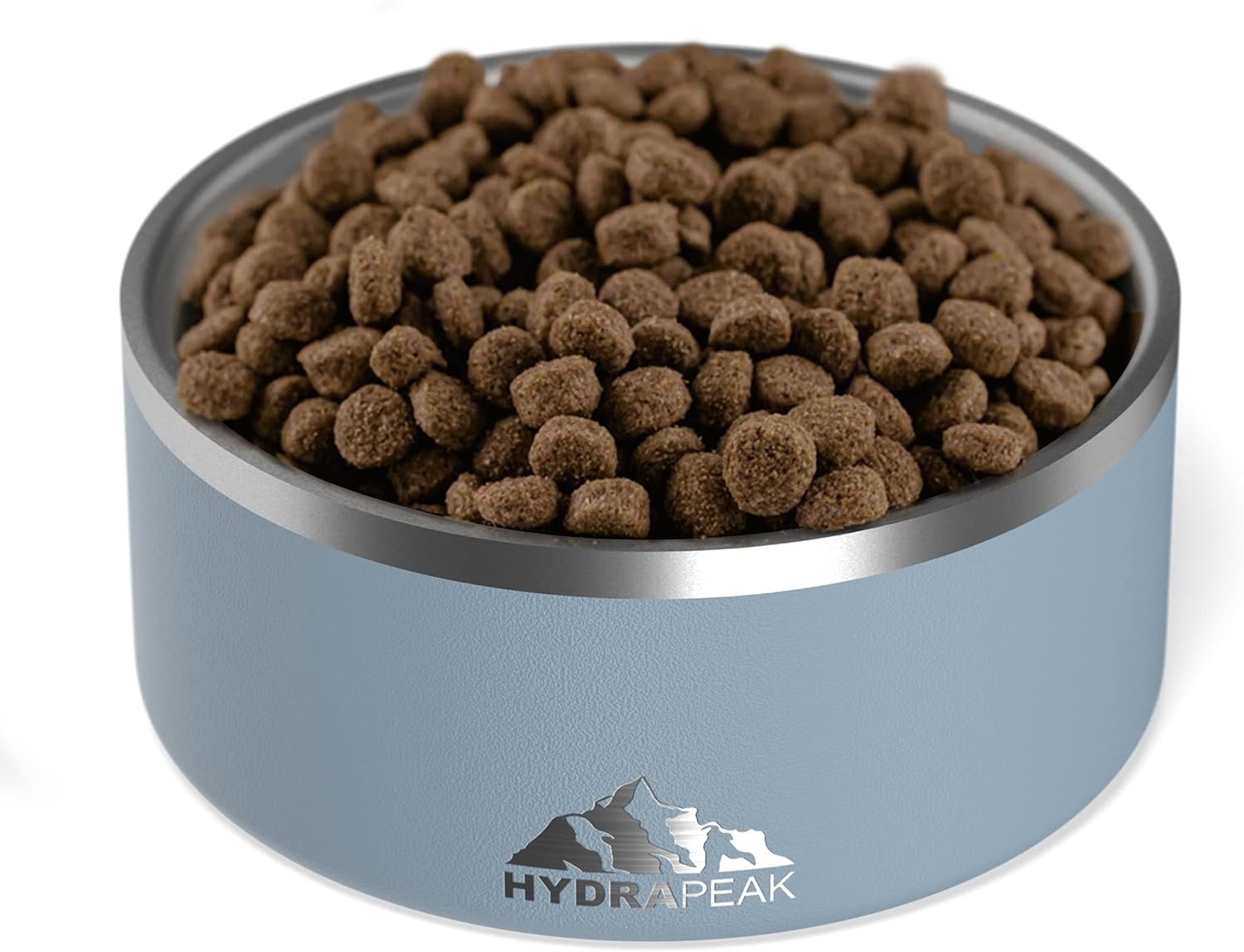 Hydrapeak Dog Bowl; Non Slip Stainless Steel; Water and Food Dish; Large Sized and Small Dogs; 32oz 64oz; Multiple Sizes | 8 Cup | Storm - Pet Explorer
