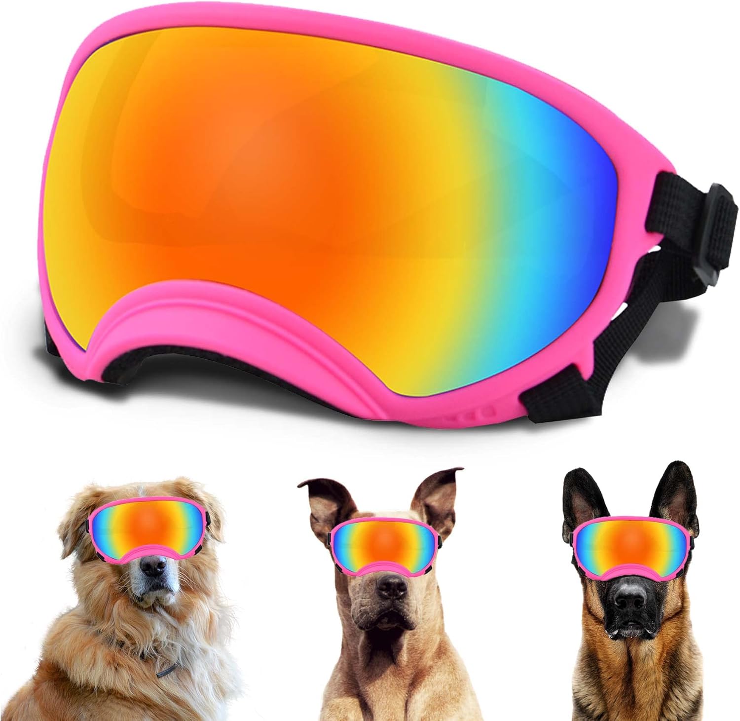 Winproof Large Dog Sunglasses with Adjustable Strap, UV Protection, Soft Goggles for Medium-Large Dogs - Pet Explorer