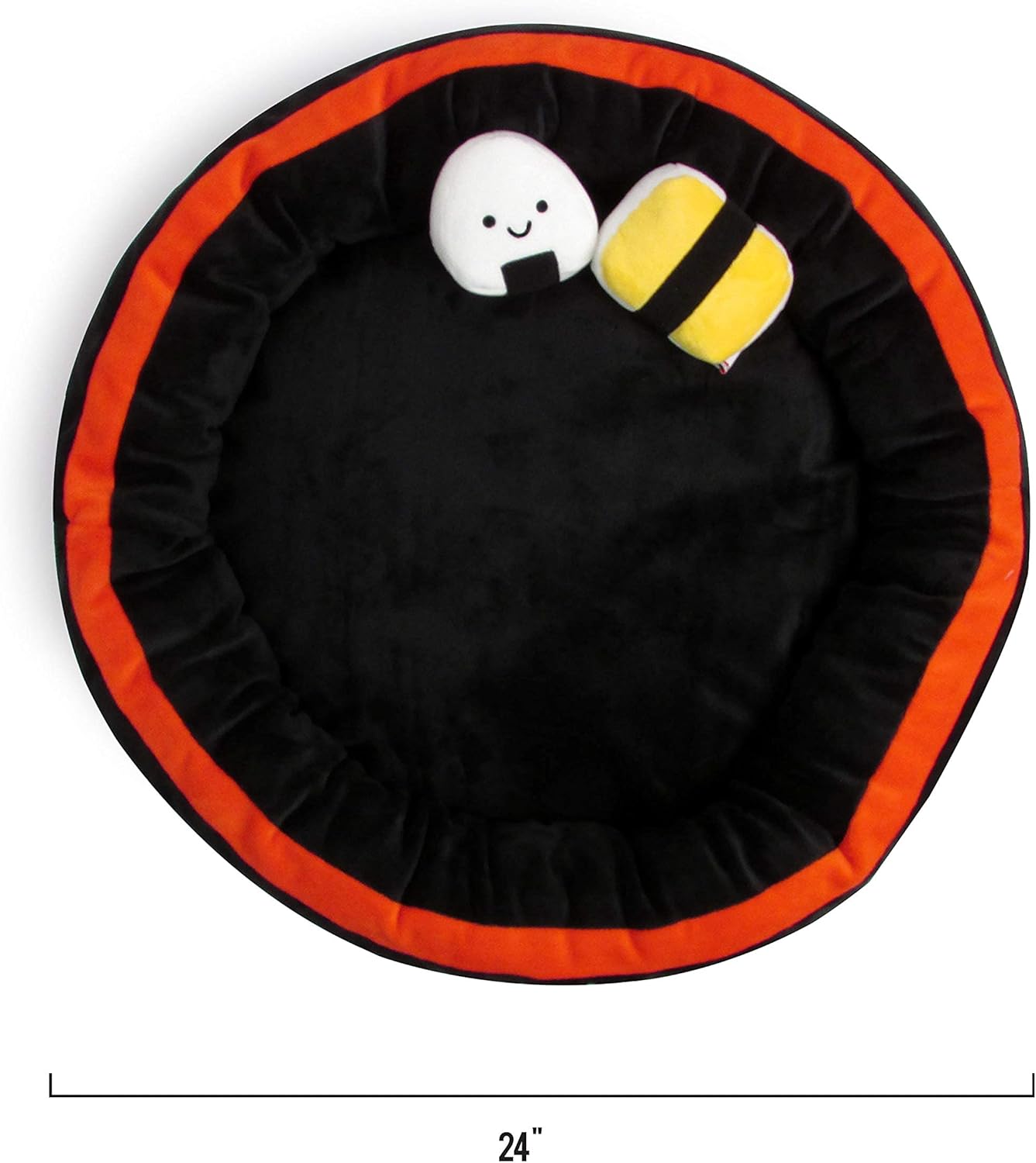 TONBO Soft Plush Small Cute and Cozy Sushi Dog Cat Bed with Two Sushi Crinkle Toys, Washer and Dryer Friendly, (Black) - Pet Explorer