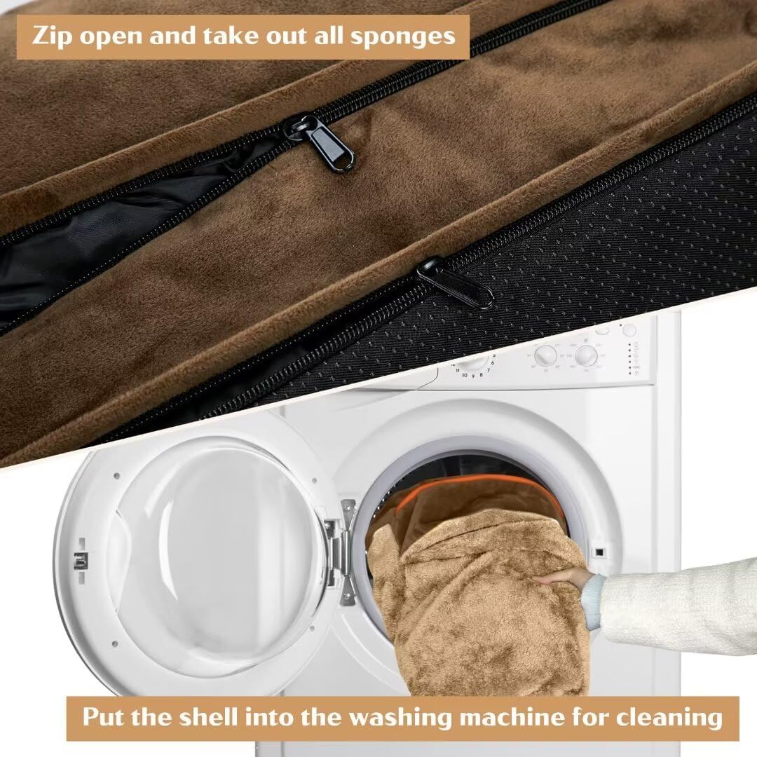 Comfort Expression Large Dog Beds Orthopedic Foam, Waterproof Dog Beds Dogs Sofa Bed Comfy Pet Bed with Washable Removable Cover & Non-Slip Bottom(Large,Brown) - Pet Explorer