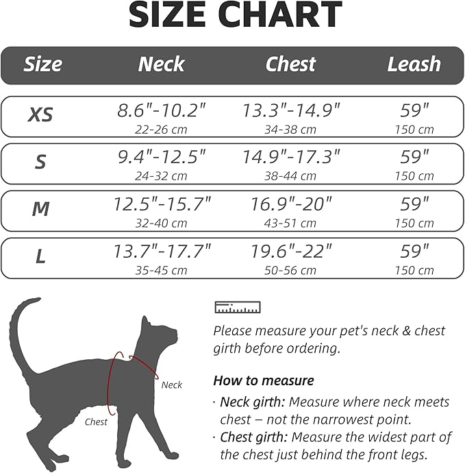Escape-Proof Cat Harness and Leash Set - Adjustable and Comfortable - Ideal for Walking Cat Outdoors - Fits Small Dogs, Kittens, Medium, and Large Cats (Beige, XS)