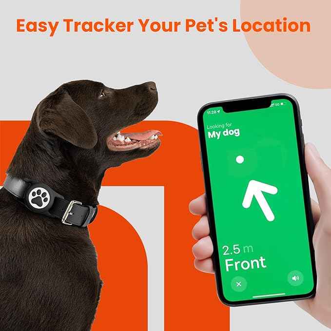 IP68 Waterproof for AirTag Dog Collar Holder, Silicone Dog Air tag Holder for Apple Air Tag (Black&Rose)