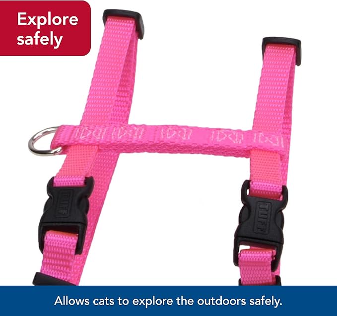 Coastal Pet Figure "H" Adjustable Cat Harness - Outdoor Cat Supply - Comfortable for Cats - Secure Snap-Lock Buckles - Blue, 3/8" x 10"-18"