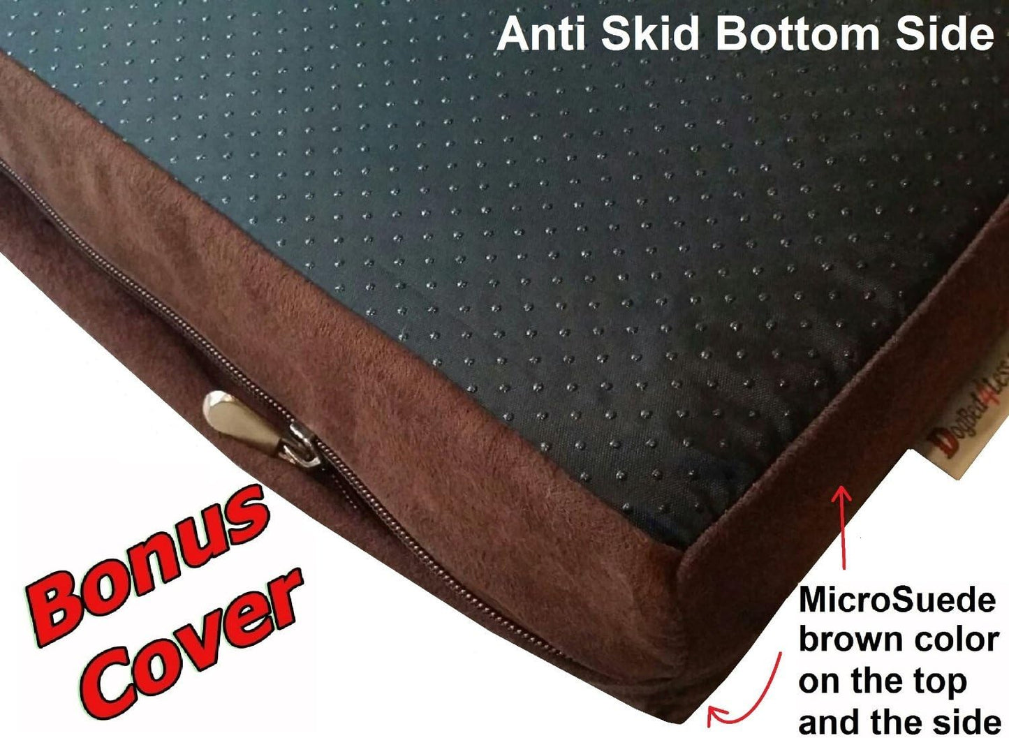 Dogbed4less Large Orthopedic Memory Foam Dog Bed for Medium to Large Dogs with Durable Waterproof Internal Case, Removable Washable Denim Cover + Bonus Pet Bed Case, 41X27X4 Fit 42X28 Dog Crate, Brown - Pet Explorer