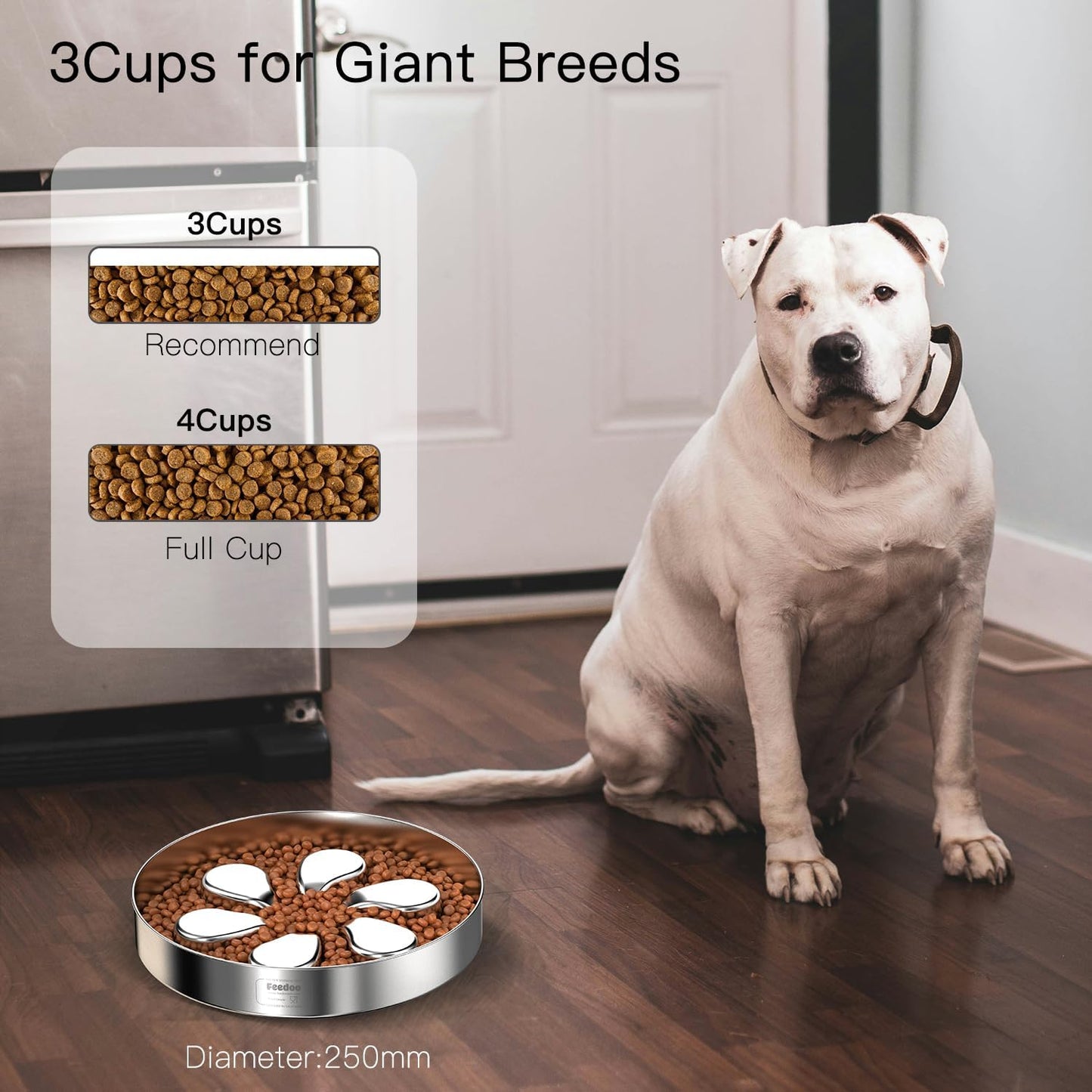 2Pcs Slow Feeder Dog Bowls 3Cups Large Capacity, 304 Stainless Steel Dog Bowl, Metal Food Bowl with Non-Slip Base, Food-Grade - Pet Explorer