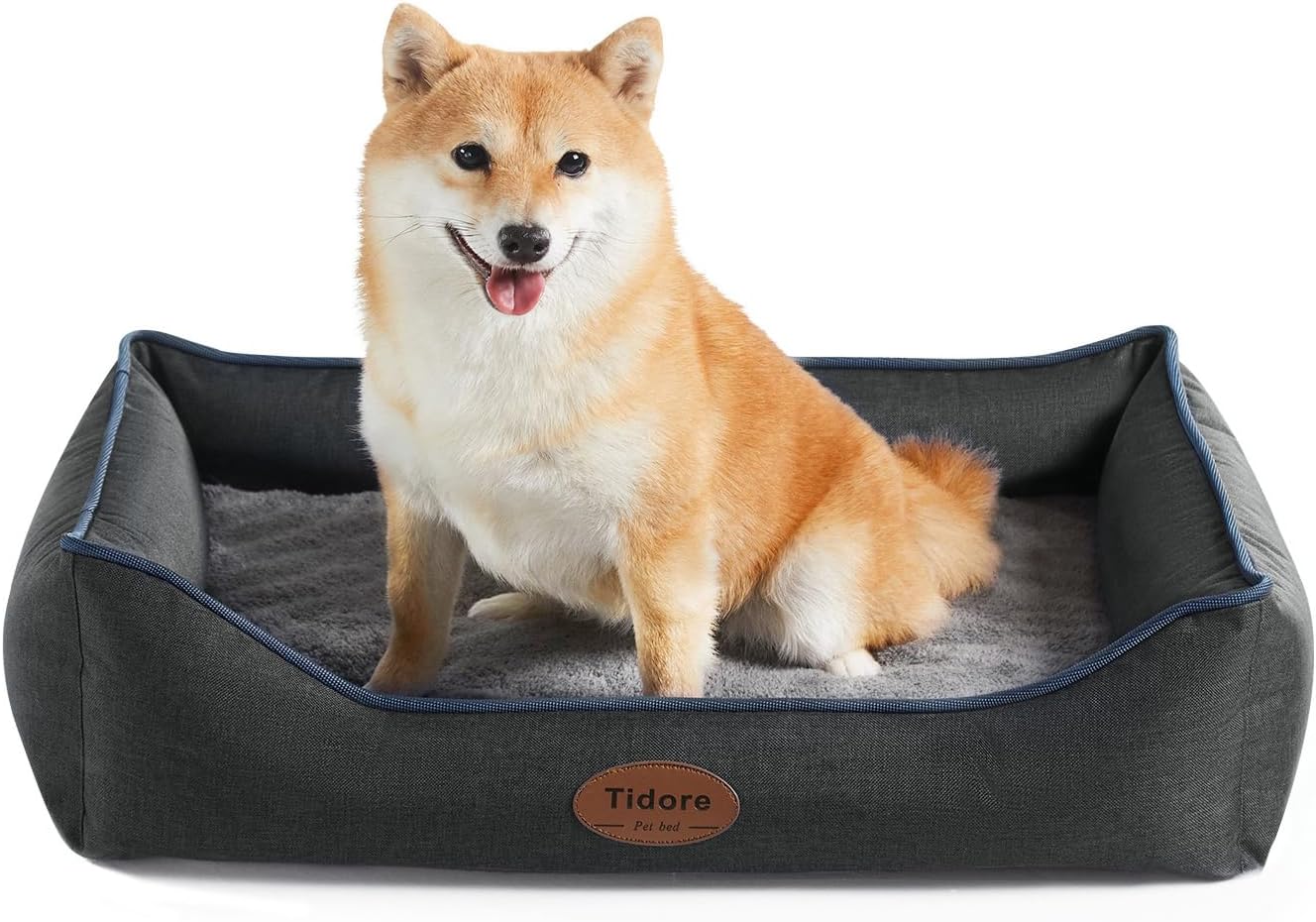 Orthopedic Dog Beds for Medium Dogs, Durable Egg Crate Foam Sofa Dog Bed wit Washable Removable Cover,Waterproof Lining,Pet Bed for Large Dogs (Dark Grey, 26.4" L x 21.7" W x 6.2" Th) - Pet Explorer