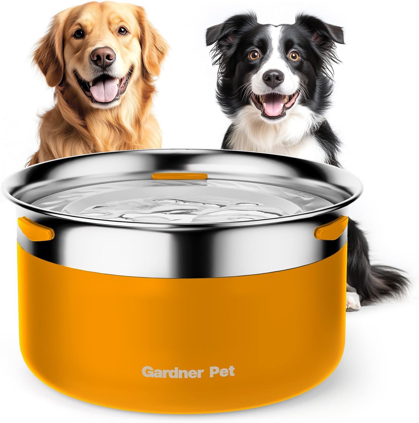Gardner Pet Dog Bowls 1 Gallon (3.85L) Stainless Steel No Spill Dog Water Bowl, Slow Water Feeder Metal Bowls, Spill Proof Water Dispenser for Large Dogs, Promotes Healthy Hydration - Pet Explorer