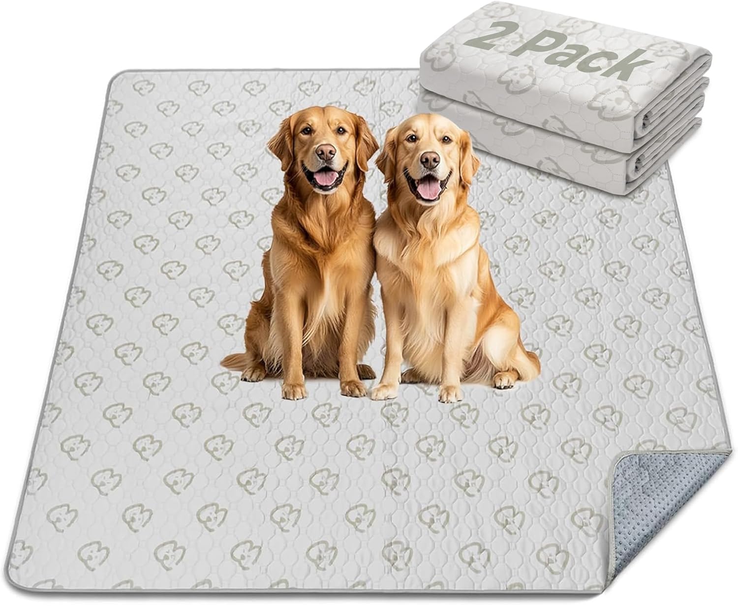 FXW Washable Pee Pads for Dogs, Puppy Pads with Super Absorbent, Specifically Designed for FXW Rollick/Homeplus 24inch 8 Panels Dog Playpen, 63" Square, Khaki, 2 Packs - Pet Explorer