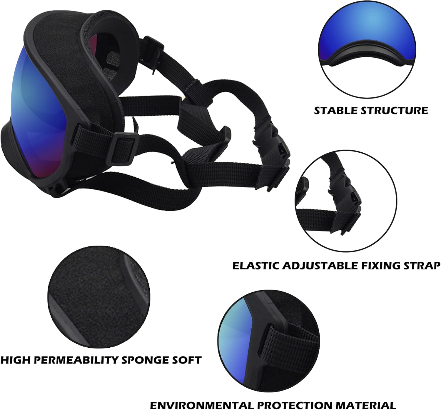 Large Dog Sunglasses with Adjustable Strap UV Protection, Winproof Dog Puppy Sunglasses, Suitable for Medium-Large Dog Pet Glasses, Dogs Eyes Protection(Colorful) - Pet Explorer