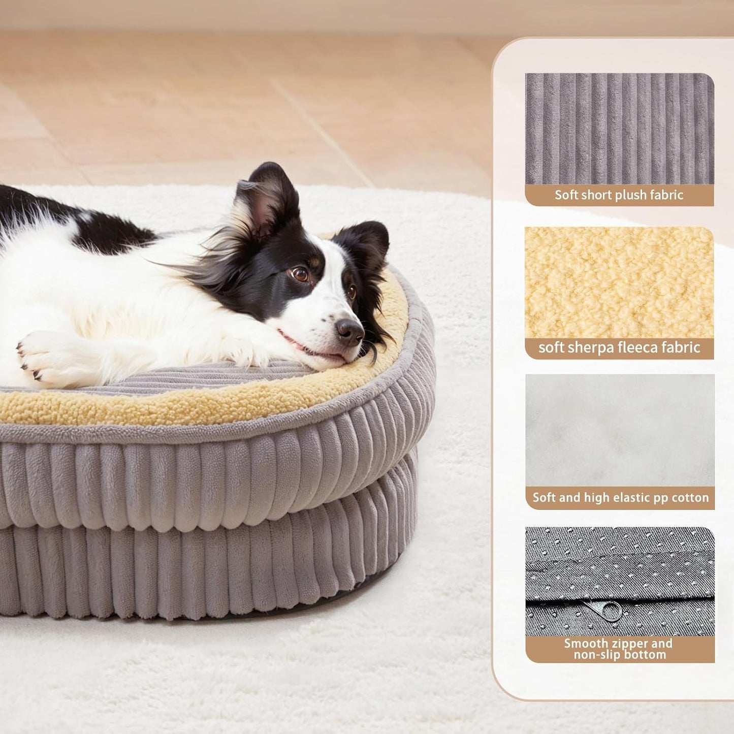 Orthopedic Dog Bed for Extra Large Dogs Breeds, High Density Egg Crate Foam Dog Sofa Beds,Oval Kennel Bed, Pet Couch Bed with Four Sided Bolster, Removable Washable Cover& Non-Slip Bottom - Pet Explorer