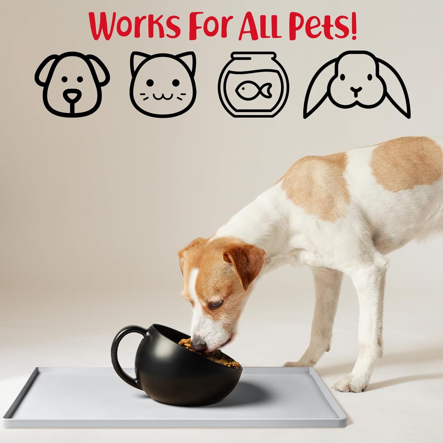 DogBuddy Dog Food Mat – Waterproof Dog Bowl Mat for Food and Water, Silicone Pet Feeding Mats for Floors, Non-Slip Placemat with High Edges for Dogs Bowls, Puppy Essentials (Large: 24"x16", Mist) - Pet Explorer