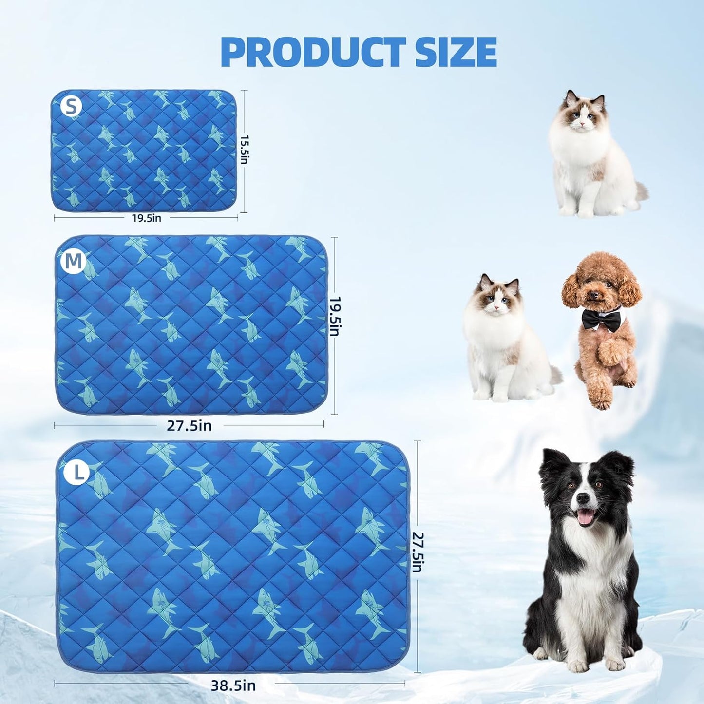 Homimp Dog Cooling Mat,19.5" x 27.5" Thicken Self-Cooling Mat for Dog&Cat,Internal Waterproof& Endothermic,Washable Pet Ice Cool Pad Blanket,Pet Sleeping Pad for Indoor Outdoor in Summer, Non-Toxic - Pet Explorer