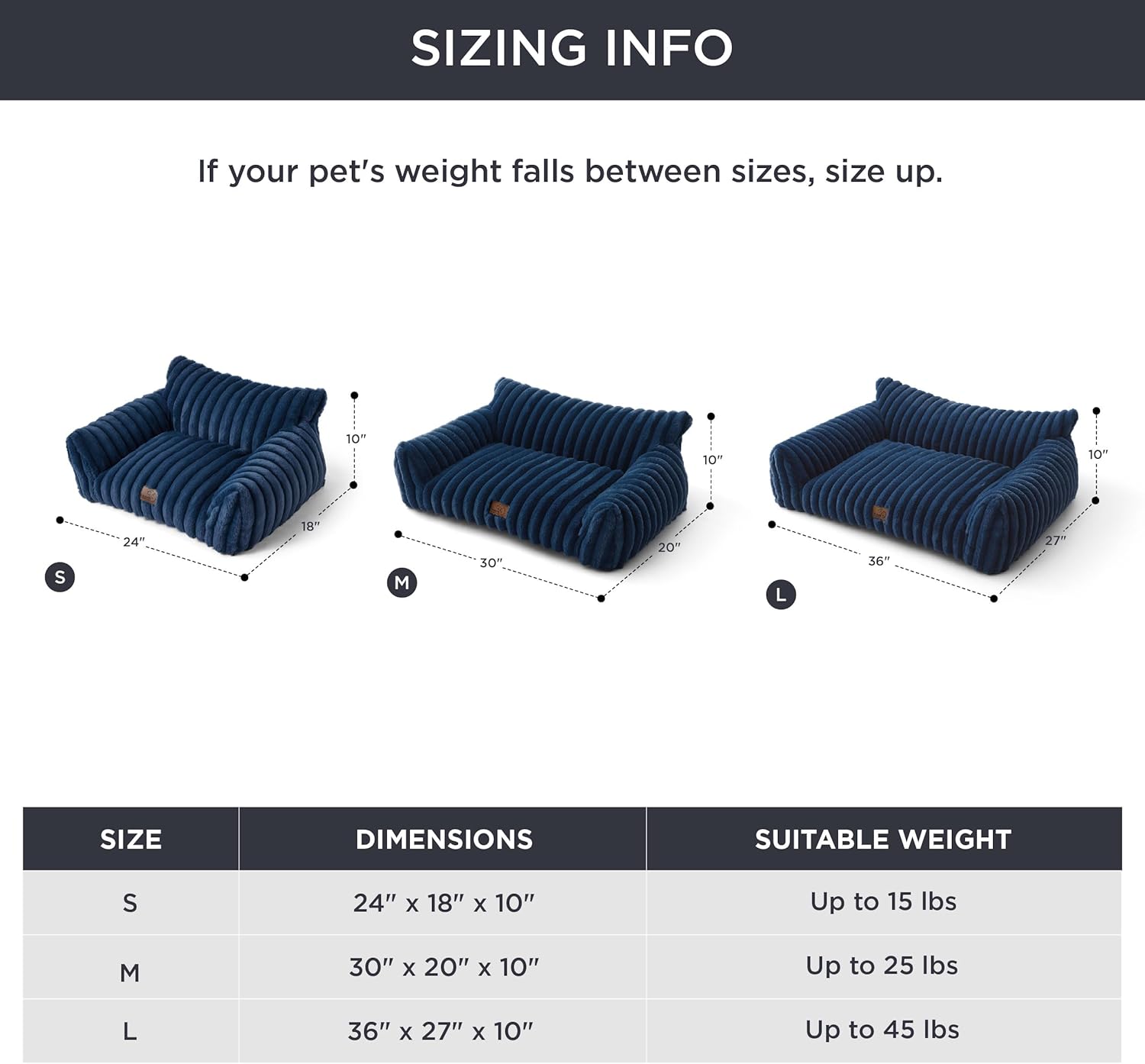 Bedsure Cute Cat Couch for Pets - Fluffy Small Dog Sofa with Premium Soft Corduroy Fleece, Pet Sofa with Removable Washable Cover, Supportive Dog Couch Bed for Small Medium Dogs, 30inch, Night Blue - Pet Explorer