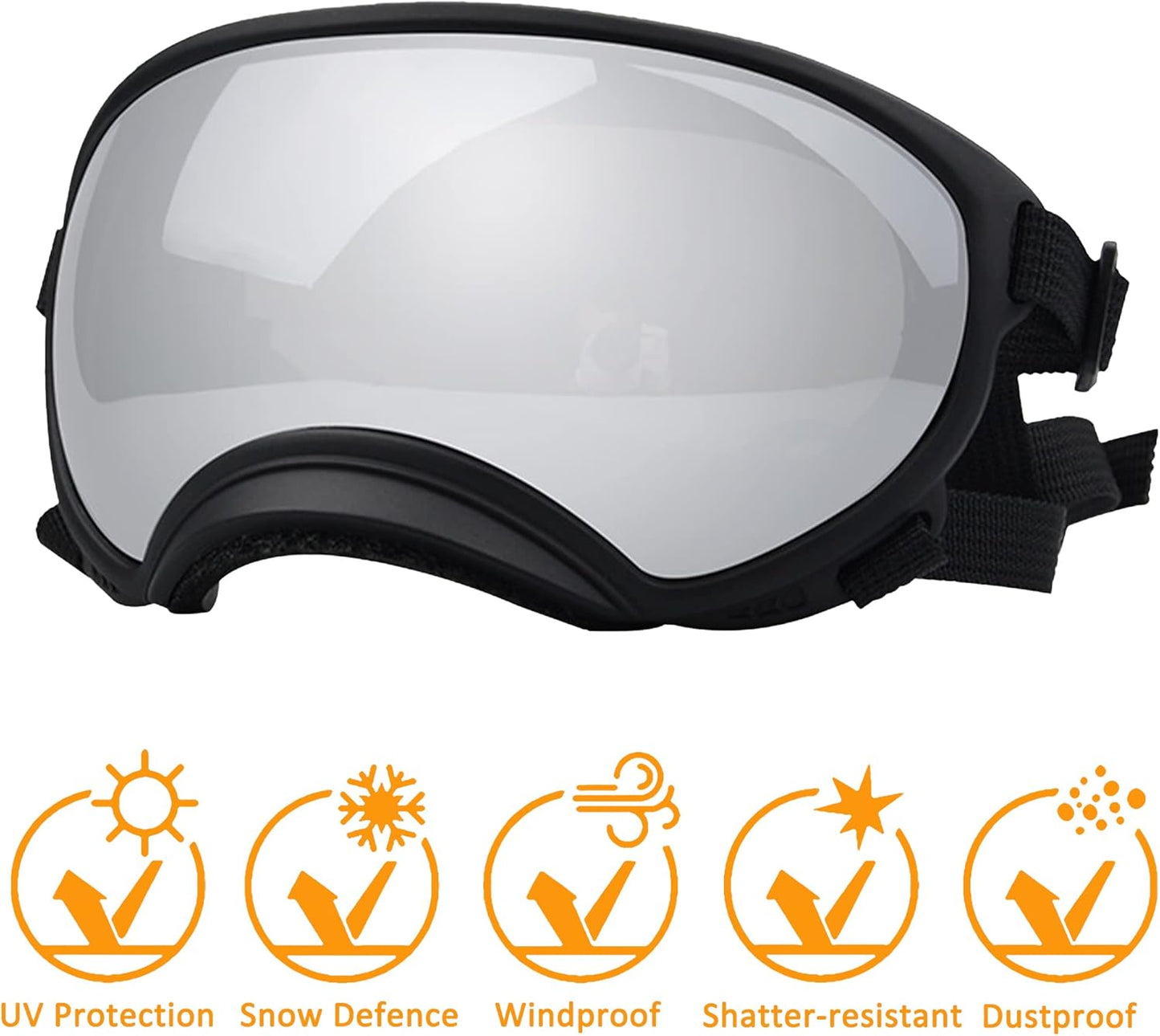 Large Dog Sunglasses, Dog Goggles with Adjustable Strap UV Protection Winproof Dog Puppy Sunglasses, Suitable for Medium-Large Dog Pet Glasses, Dogs Eyes Protection - Pet Explorer