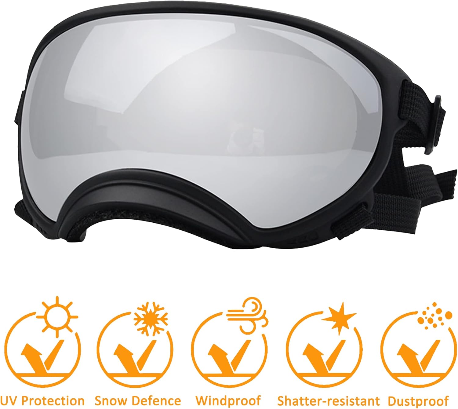 Large Dog Sunglasses, Dog Goggles with Adjustable Strap UV Protection Winproof Dog Puppy Sunglasses, Suitable for Medium-Large Dog Pet Glasses, Dogs Eyes Protection - Pet Explorer