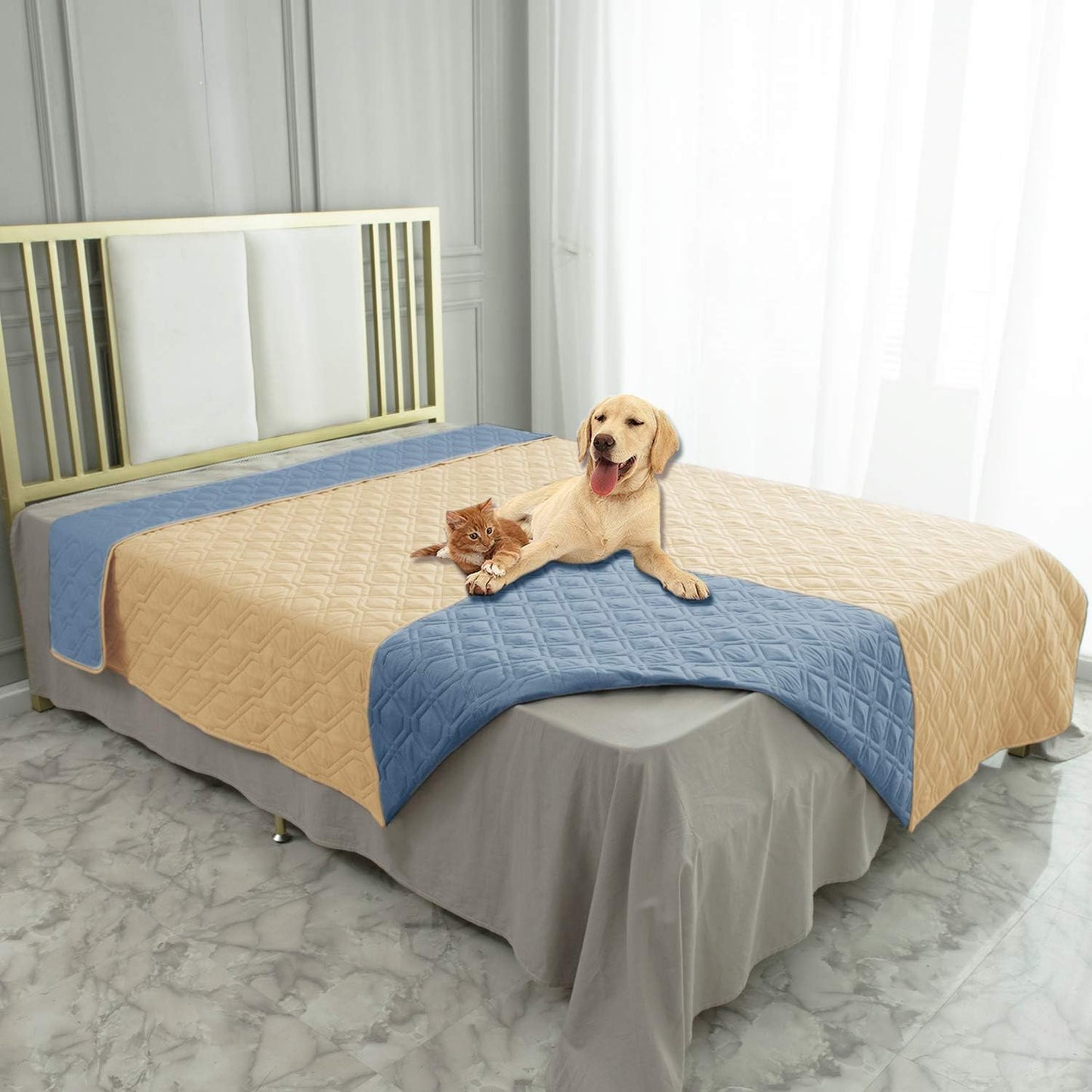 Ameritex Waterproof Dog Bed Cover Pet Blanket for Furniture Bed Couch Sofa Reversible - Pet Explorer