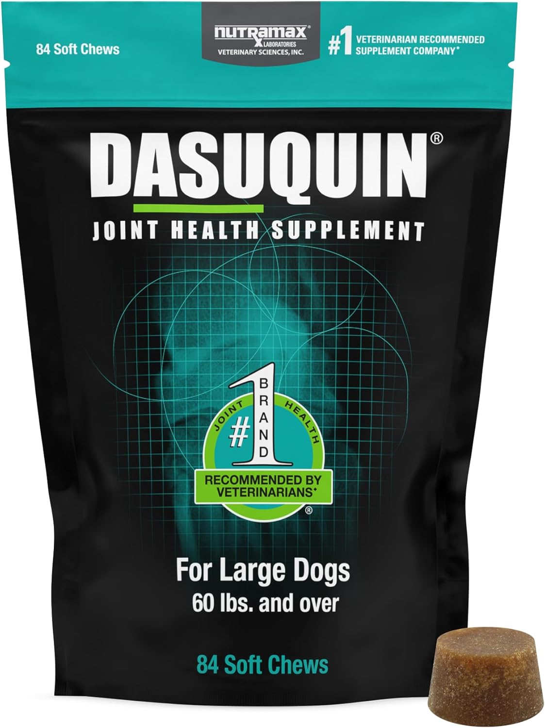 Nutramax Laboratories Dasuquin Joint Health Supplement for Large Dogs - With Glucosamine, Chondroitin, ASU, Boswellia Serrata Extract, and Green Tea Extract, 84 Soft Chews, DASL84SC - Pet Explorer