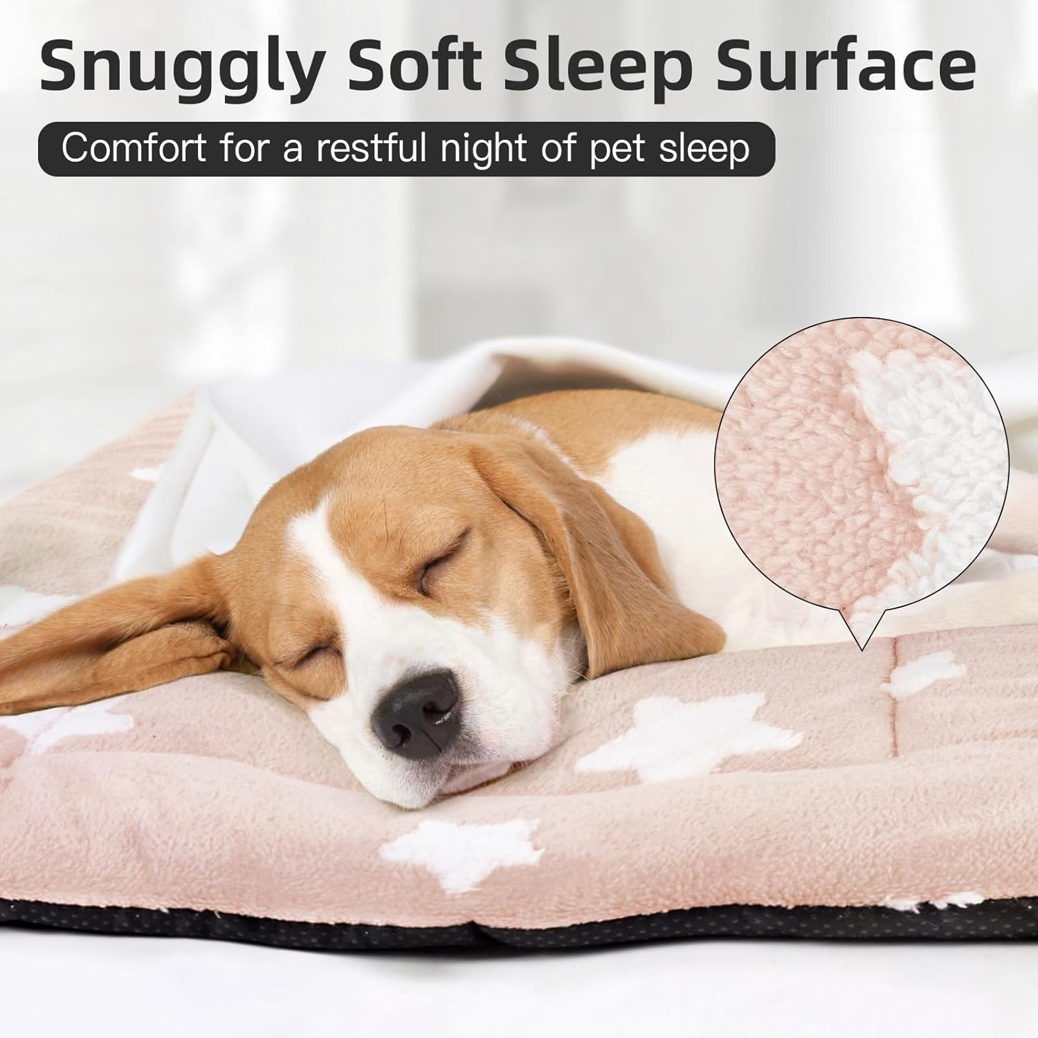 Mora Pets Dog Crate Pad Dog Kennel Bed Crate Mat for Large Dogs Washable Cute Star Pet Bed for Cage Ultra Soft Flat Pillow Cushion for Cozy Sleeping Anti-Slip Pink 42 x 27 - Pet Explorer