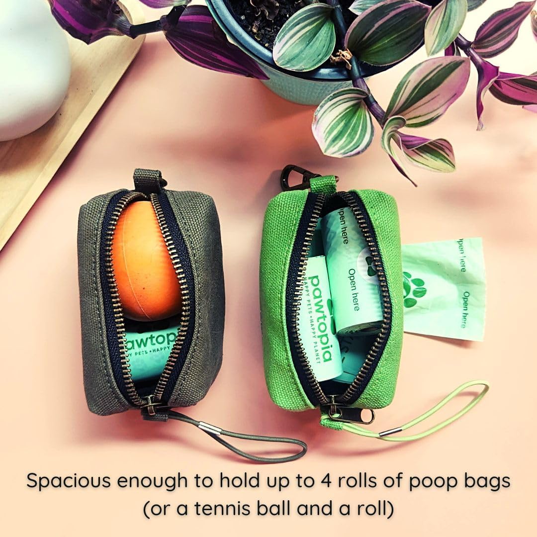 Pawtria Bundle Product of 120 Pet Waste Bags and 1 Canvas Dispenser (Pink), Vegetable Starches, Eco-friendly Dog Waste Bags, Leak proof, Easy to Open, Give Back, Fabric poop bag holder… - Pet Explorer