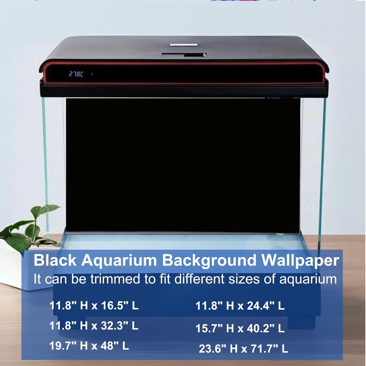 ELEBOX Aquarium Background Blue Black Fish Tank Background Wallpaper Double-Sided Aquarium Backing, Aquarium Decorations for 10 Gallon 20 Gallon Aquarium 11.8" x 24.4" - Pet Explorer