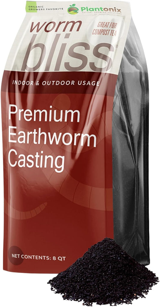 Worm Bliss (8 Qts) - Organic Worm Castings for Plants & Gardening - OMRI-Listed Earthworm Castings for Plants, Vegetables, Flowers, & Potting Soil - Organic Garden Fertilizer Rich in Nutrients - Pet Explorer