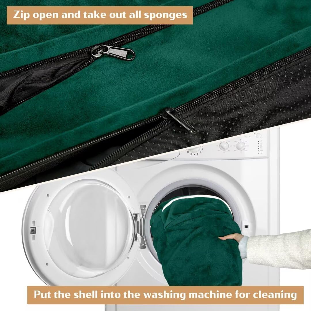 Comfort Expression Extra Large Dog Beds Jumbo Breed, Orthopedic Dog Bed Waterproof, PV Washable Pet Sofa Couch with Removable Cover & Non-Slip Bottom(Jumbo,Emerald) - Pet Explorer