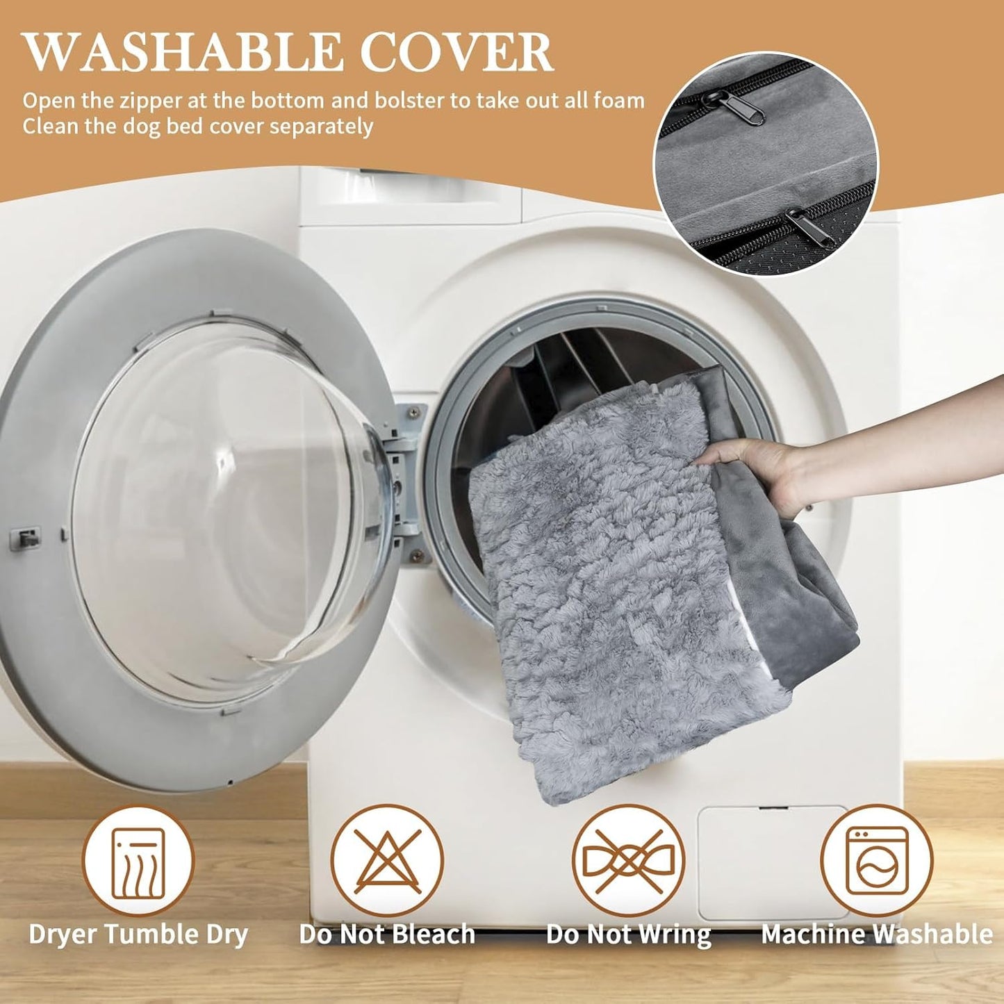 Comfort Expression Small Dog Beds Waterproof Orthopedic Foam Dog Sofa Beds for Medium Dogs Comfy Pet Bed with Washable Removable Cover & Non-Slip Bottom(Small,Grey) - Pet Explorer