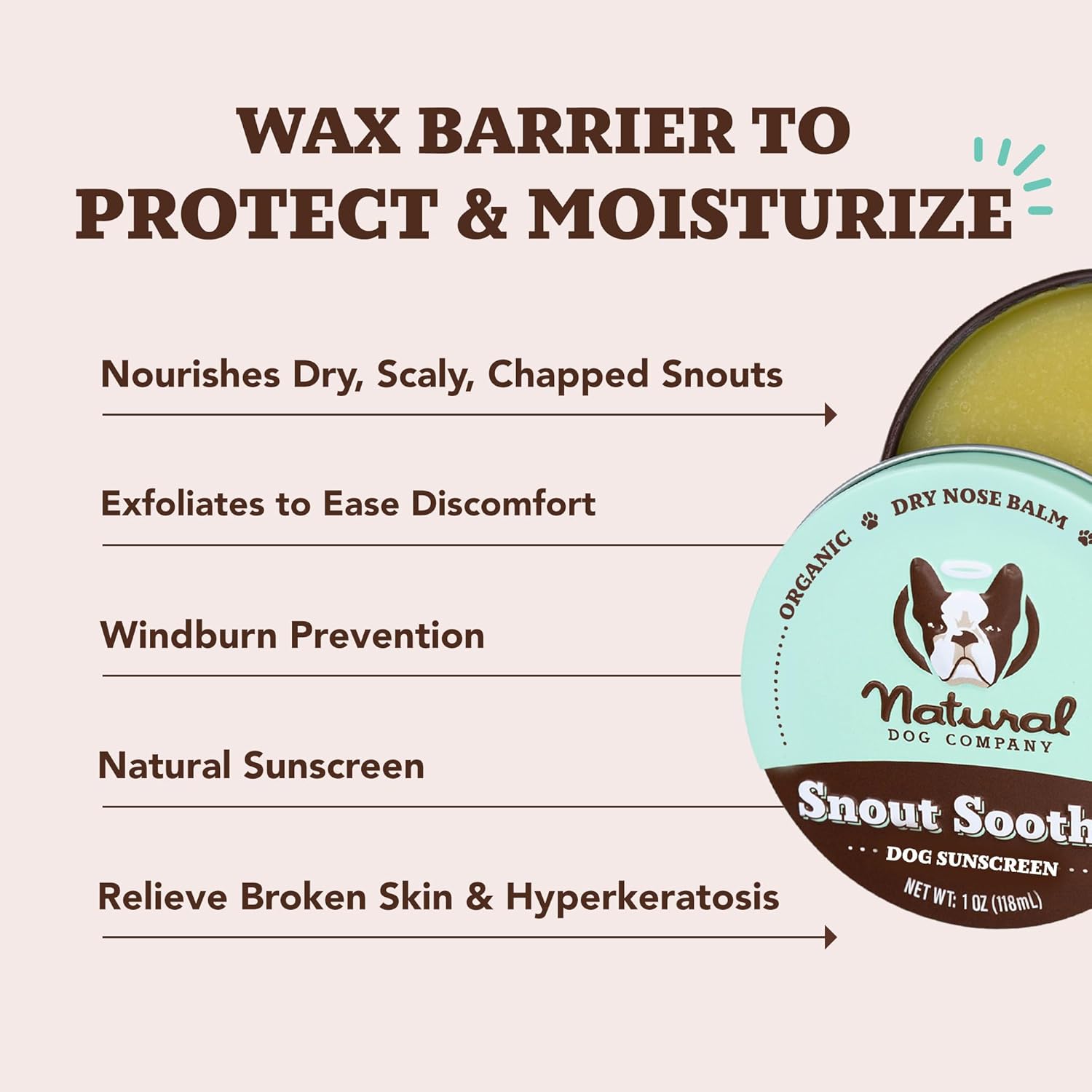 Natural Dog Company Snout Soother Dog Nose Balm, 4 oz. Tin, Dog Balm for Paws and Nose, Moisturizes & Soothes Dry Cracked Noses, Plant Based Nose Cream for Dogs - Pet Explorer