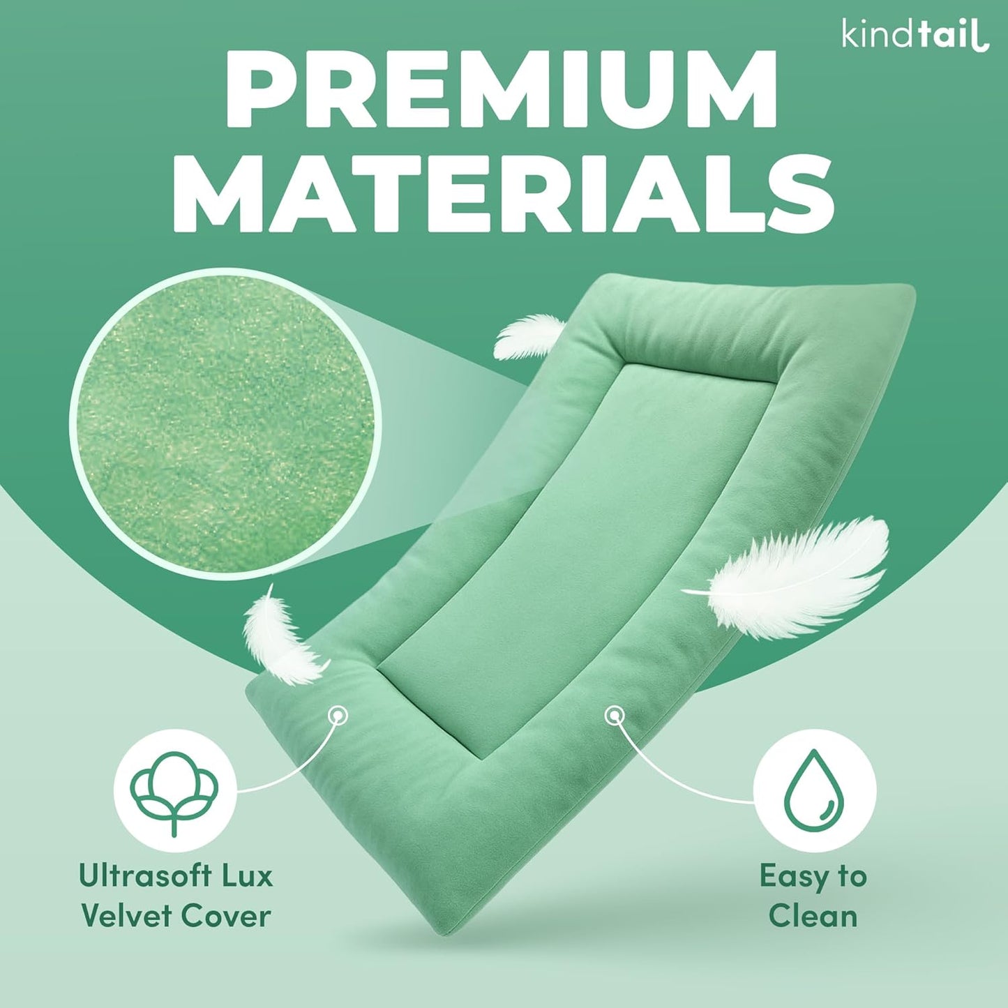 KindTail Dog Crate Pad - Soft Velvet, Reversible Bed - Machine Washable Kennel Mat for Pets up to 15 lbs, Mattress for Cozy Sleeping - 20” x 15” x 1” (Dark Grey, Small) - Pet Explorer