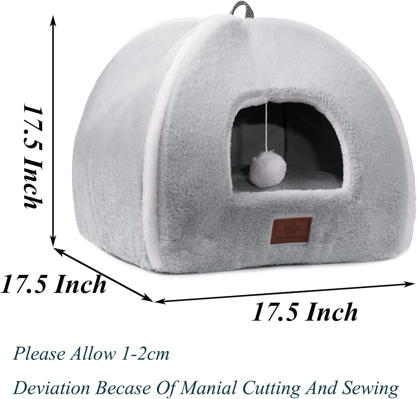 Cat Bed for Indoor Cats - Cat Cave Bed Cat House Cat Tent with Removable Washable Cushioned Pillow, Soft and Self Warming Kitten beds, Pet Bed（Large Grey） - Pet Explorer