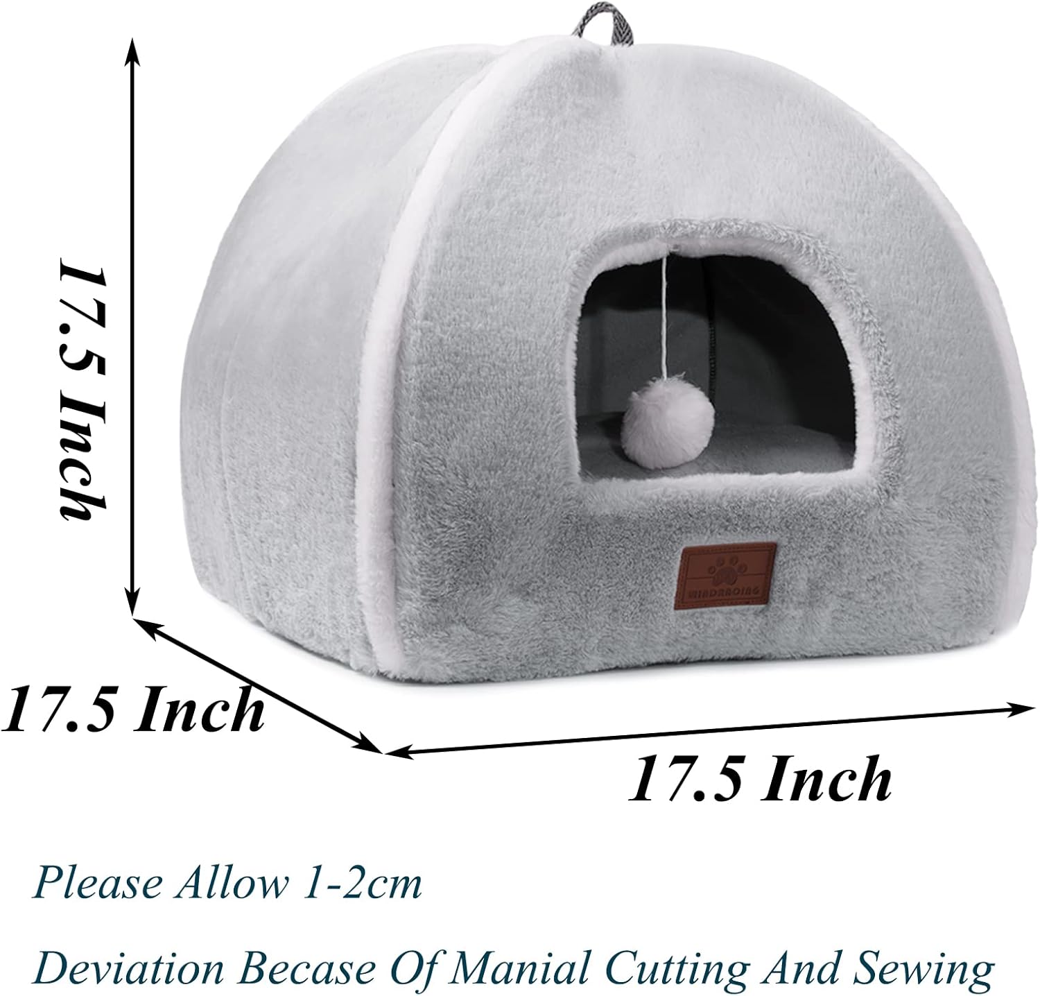 Cat Bed for Indoor Cats - Cat Cave Bed Cat House Cat Tent with Removable Washable Cushioned Pillow, Soft and Self Warming Kitten beds, Pet Bed（Large Grey） - Pet Explorer