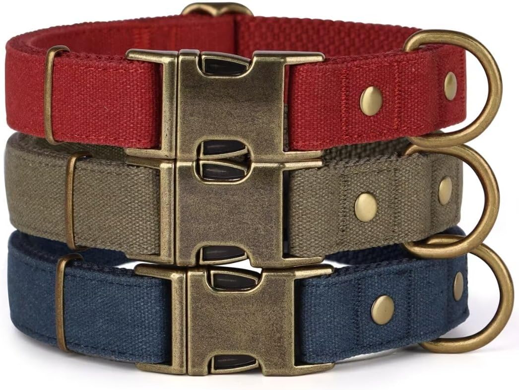 PET ARTIST Dog Collars for Small Dogs, Soft Padded Premium Nylon Dog Collar with Quick Release Metal Buckle, Durable & Adjustable Pet Collars for Boy Gifts, Green, S (Fit 10-16")