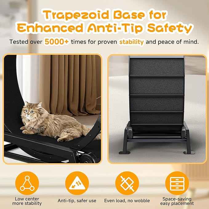 GTPLAYER Cat Wheels, Large Cat Exercise Wheel for Indoor Cats, 40"Diameter cat treadmill Detachable Carpet & Teaser, stickers, Ultra-quiet scroll wheel With latch, Suitable for Most Cats, Metal, Black