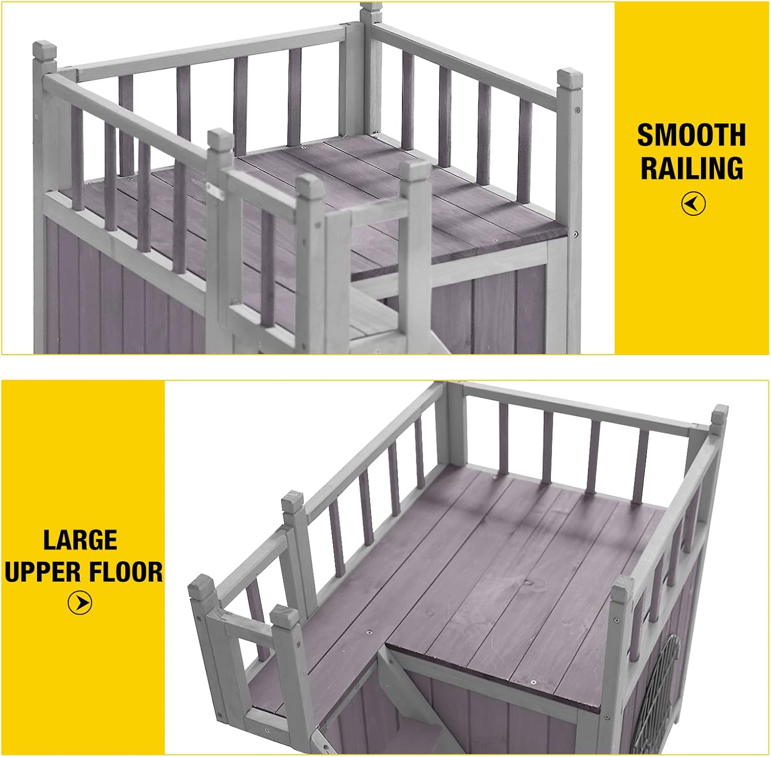 Aivituvin Dog House Feral Cat House Outdoor and Indoor,Pet Houses with Stairs,2 Storys - Pet Explorer