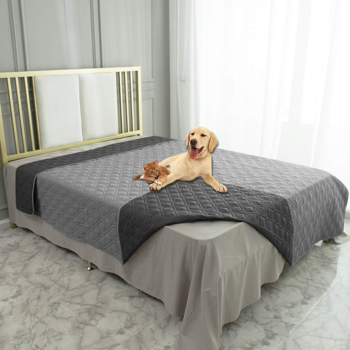 Ameritex Waterproof Dog Bed Cover Pet Blanket for Furniture Bed Couch Sofa Reversible - Pet Explorer