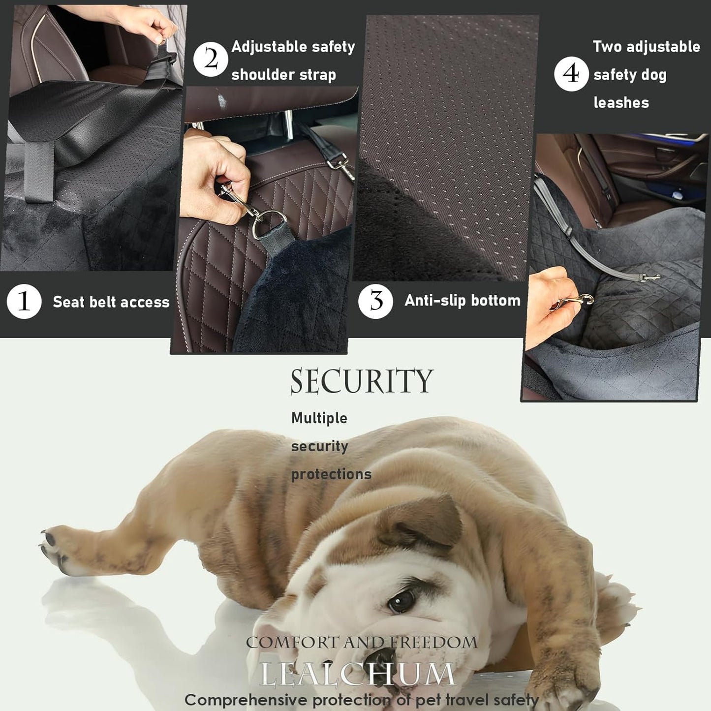 Dog Booster Car Seat for Small/Medium Dogs,6in Elevated Cushion,Fully Detachable and Washable,2 Storage Pockets & 3 Straps,Fits in Front/Back Seat,Easy to Install (Green,Medium) - Pet Explorer