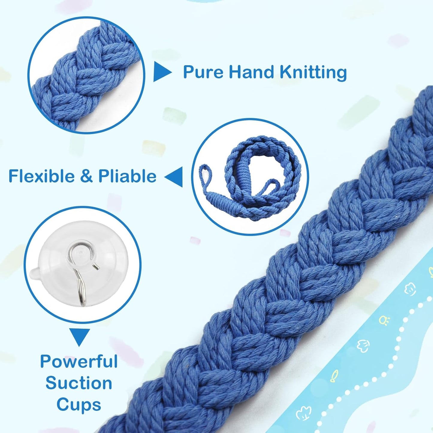2PCS Hermit Crab Climbing Toys,Hermit Crab Rope Ladder Decor Reptile Hanging Vines Toys Hermit Crab Supplies Reptiles Habitat Tank Terrarium Accessories for Lizard Leopard Gecko Tree Frog(Blue) - Pet Explorer