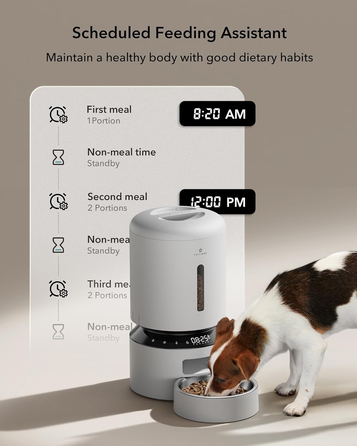 PETLIBRO Automatic Cat Feeder, Automatic Dog Feeder with Freshness Preservation, 5L Timed Cat Feeders for Dry Food, Up to 6 Meals Per Day, Granary Pet Feeder for Cats/Dogs