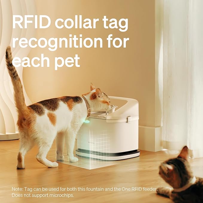 PETLIBRO RFID Collar Tag for Smart App Monitoring Cat Water Fountain PLWF305 and One RFID Automatic Cat Feeder PLAF301, Lightweight and Compact Tag with Snap Release Design, Medium