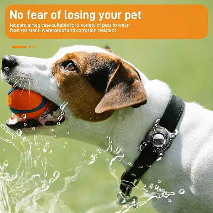 IPURLAR for Airtag | 4 Pack | Dog Airtag Holder|Waterproof-Airtag Dog Collar Holder with Removable Metal Loop,Light Weight fit Width1.2in/ Thick0.18in Airtag Collar Holder