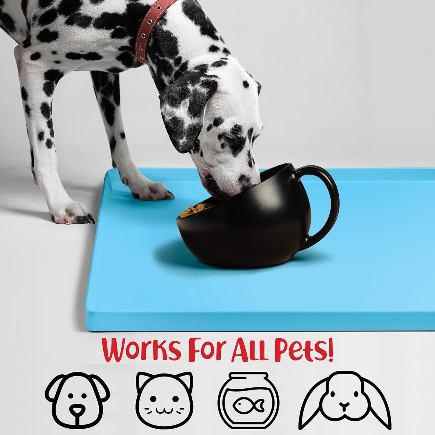 DogBuddy Dog Food Mat – Waterproof Dog Bowl Mat for Food and Water, Silicone Pet Feeding Mats for Floors, Non-Slip Placemat with High Edges for Dogs Bowls, Puppy Essentials (XXL: 32"x24", Maya) - Pet Explorer