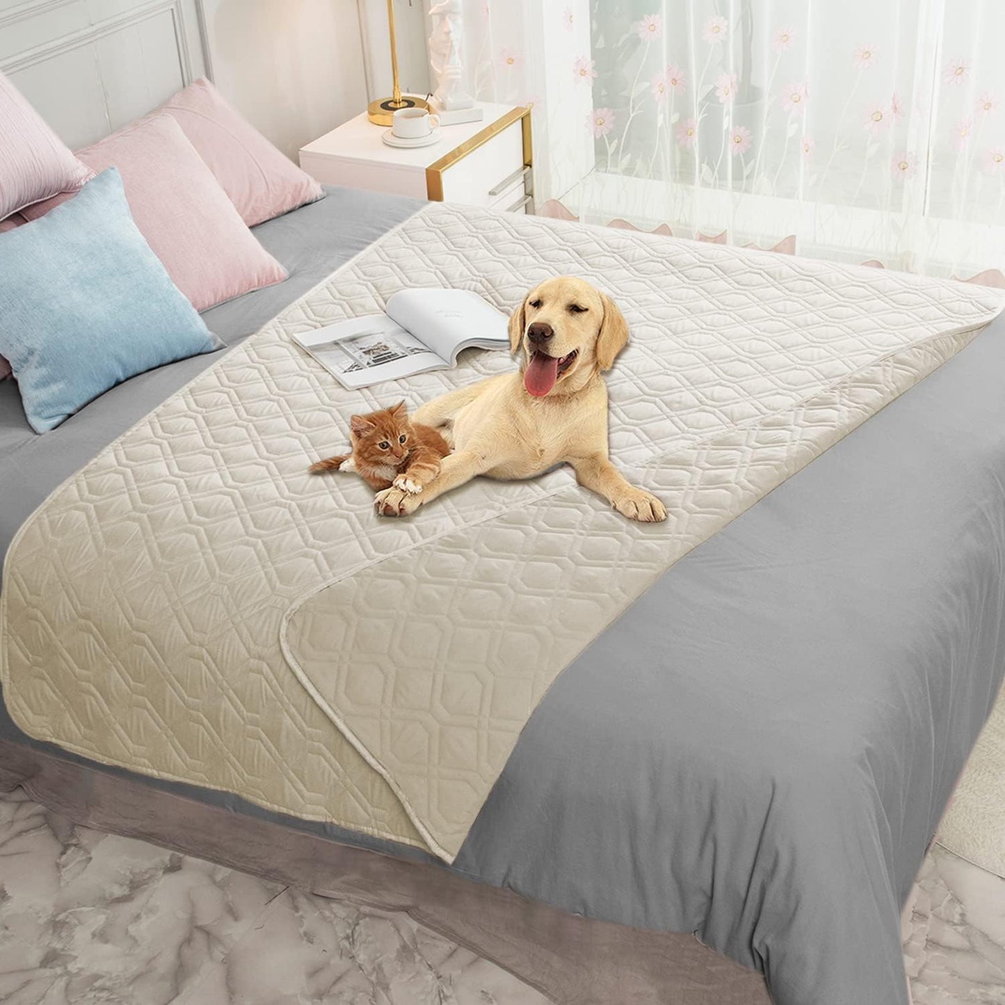 Ameritex Waterproof Blanket Reversible Dog Bed Cover Pet Blanket for Furniture Bed Couch Sofa - Pet Explorer