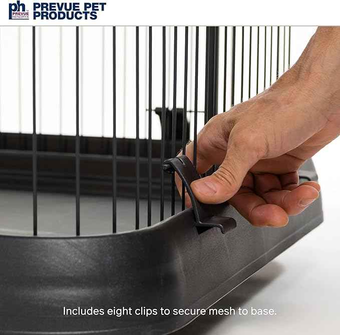 Prevue Pet Products Deluxe Cat Home - Cat Cage Home with 3 Levels, Spacious Indoor Pen, Includes Hammock, Durable & Easy to Clean Kennel, with Rolling Wheel Casters - Black