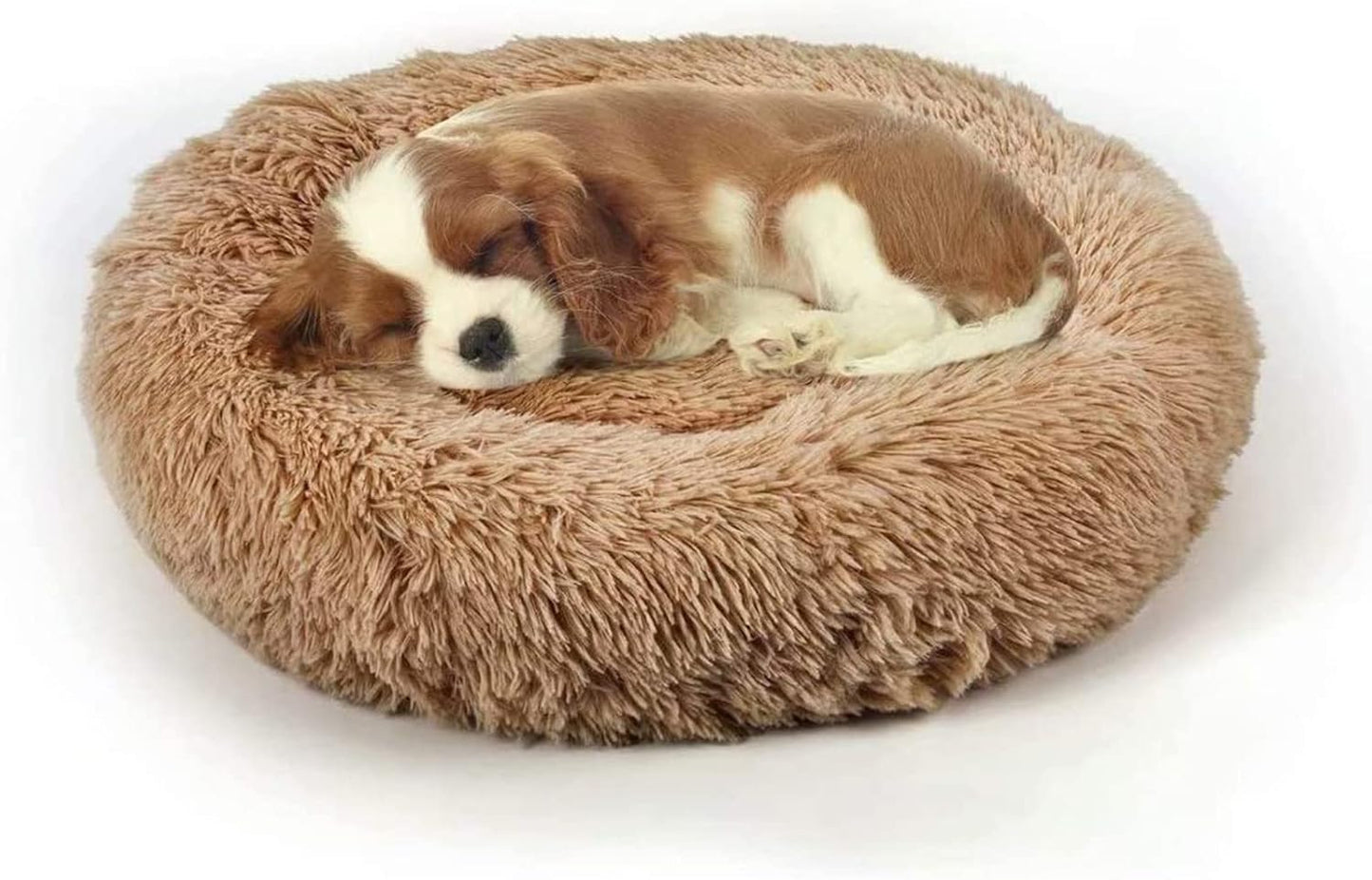 Dog Bed, Cat Calming Bed, Faux Fur Pillow Pet Donut Cuddler Round Plush Bed for Large Medium Small Dogs and Cats - Pet Explorer