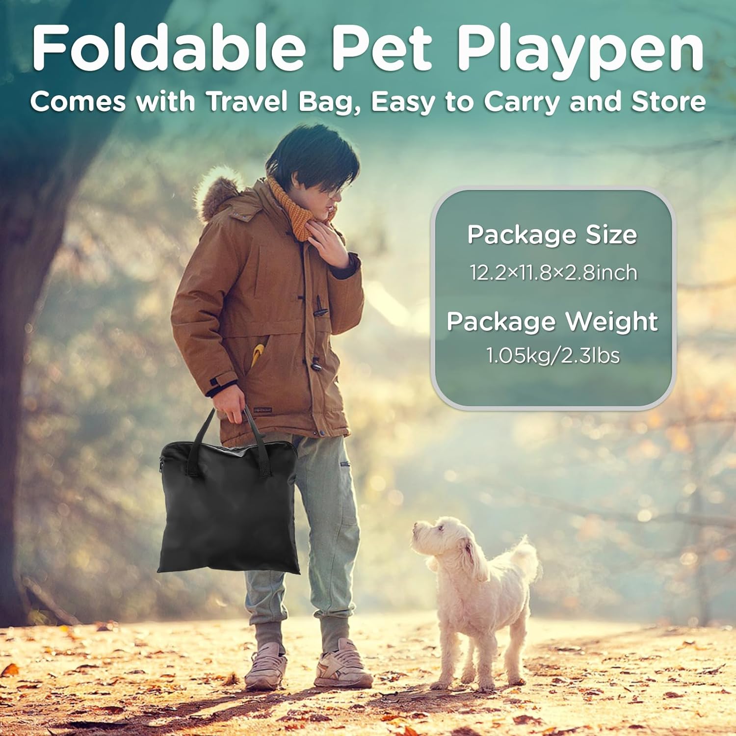Foldable Pet Kitten Playpen, Waterproof Portable Pet Cat Dog Playpen Kennel Tent for Small Dog Cat, Removable Shade Cover, Come with Free Carrying Case, Indoor Outdoor Use for Small Animals, BlackTeal - Pet Explorer